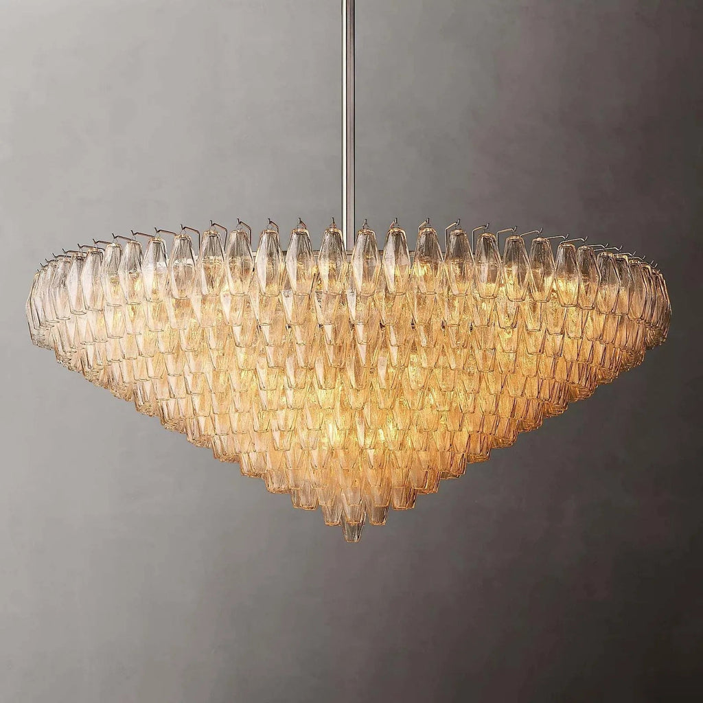Chiare Multi-Tier Glass Round Chandelier 61"