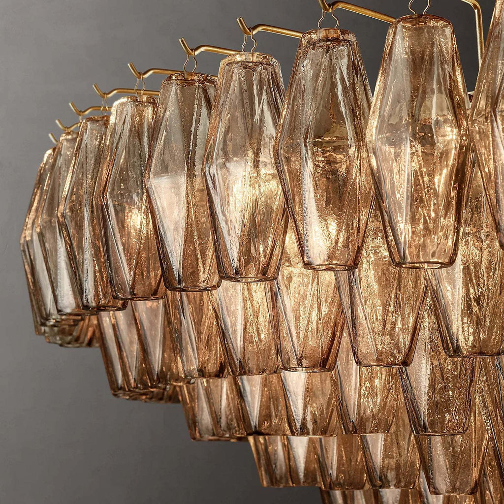 Chiare Multi-Tier Glass Round Chandelier 61"