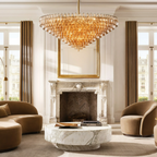 Chiare Multi-Tier Glass Round Chandelier 61"