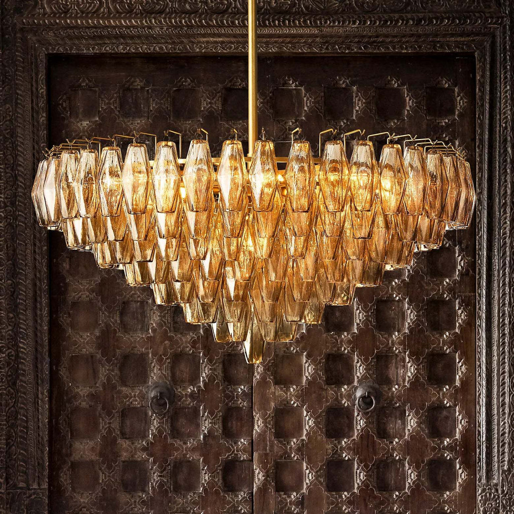 Chiare Multi-Tier Glass Round Chandelier 61"