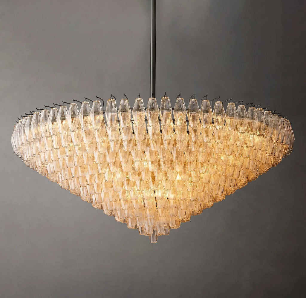 Chiare Multi-Tier Glass Round Chandelier 61"