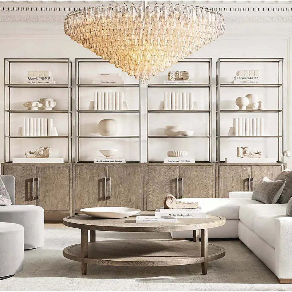 Chiare Multi-Tier Glass Round Chandelier 61"