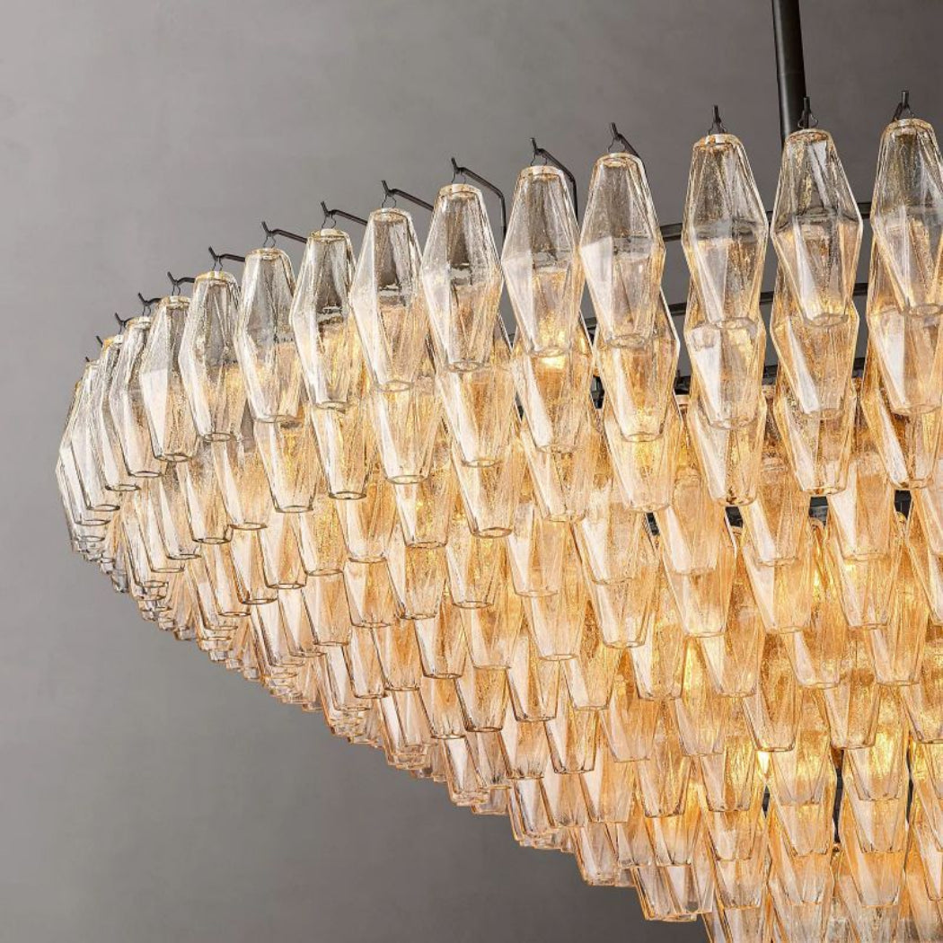 Chiare Multi-Tier Glass Round Chandelier 61"
