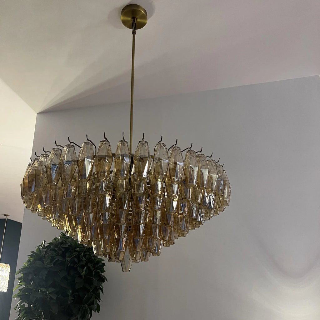 Chiare Multi-Tier Glass Round Chandelier 61"