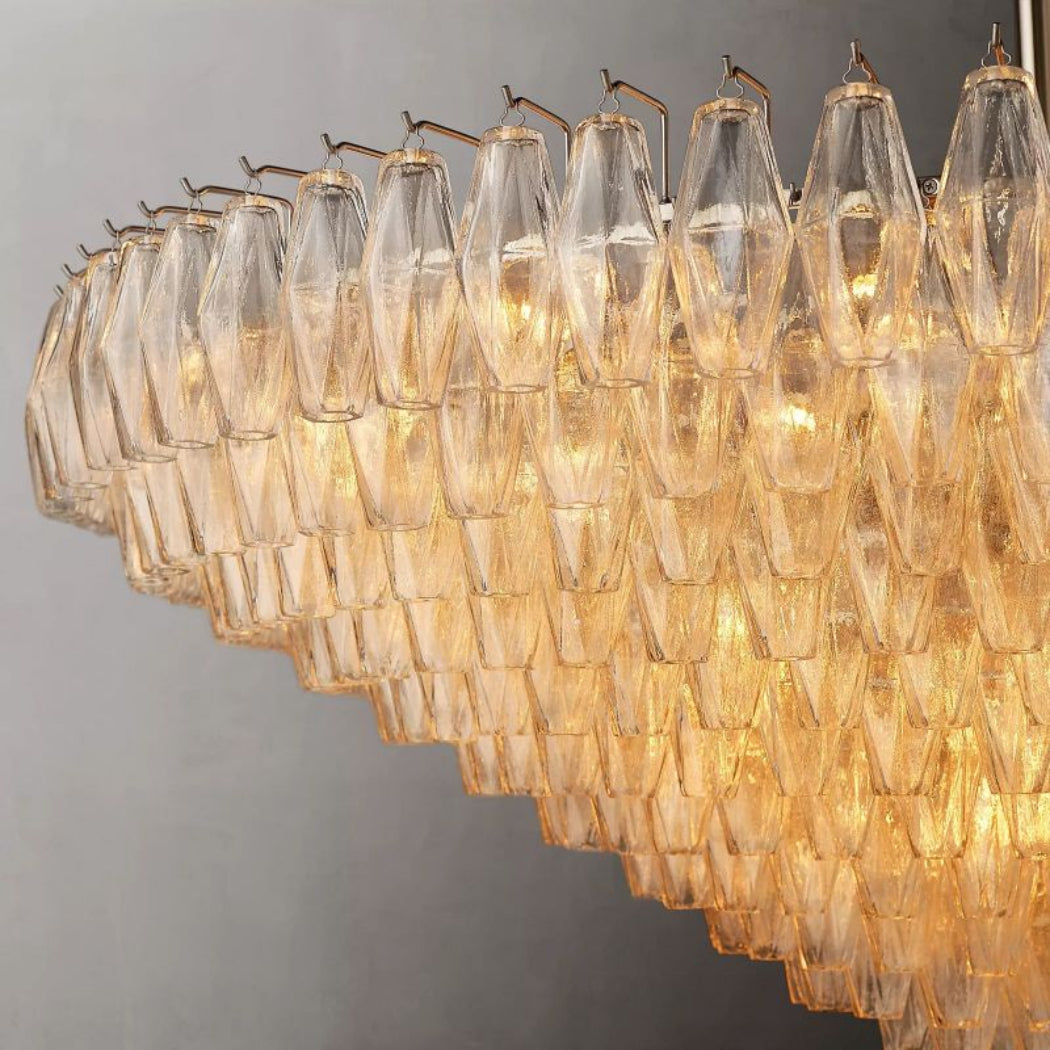 Chiare Multi-Tier Glass Round Chandelier 61"