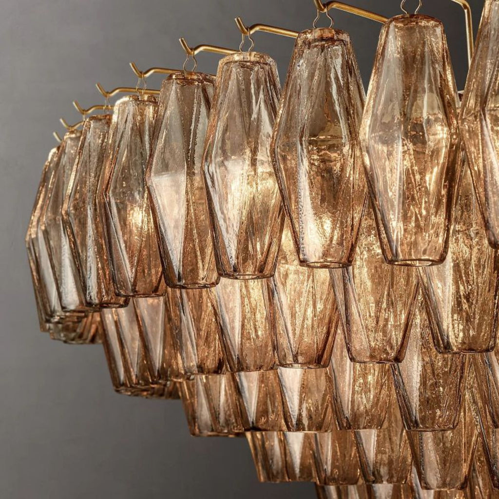 Chiare Multi-Tier Glass Round Chandelier 61"
