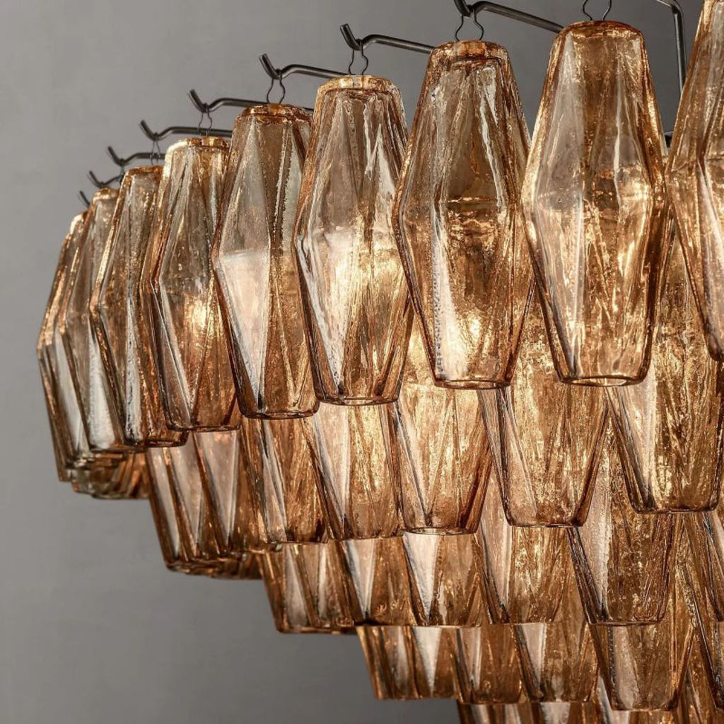 Chiare Multi-Tier Glass Round Chandelier 61"
