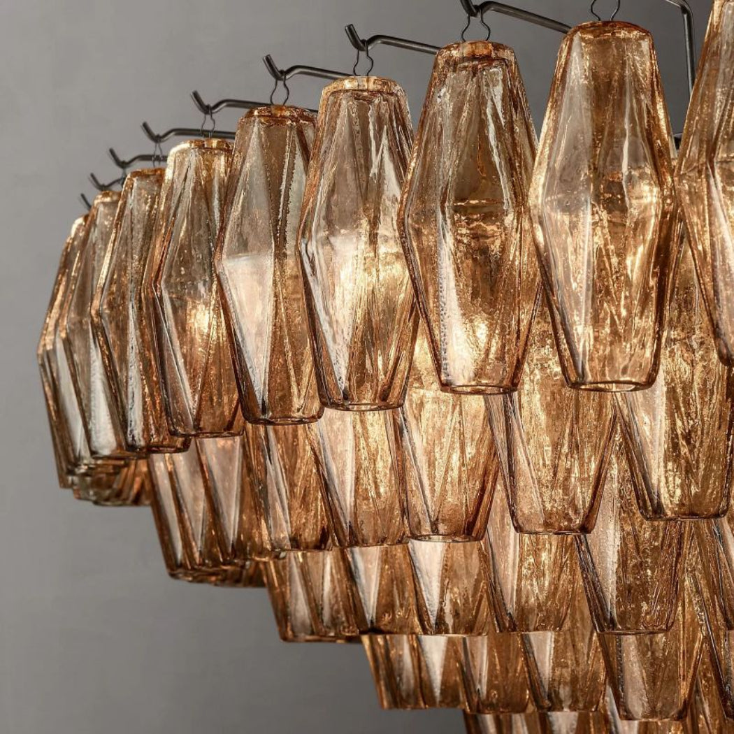 Chiare Multi-Tier Glass Round Chandelier 61"