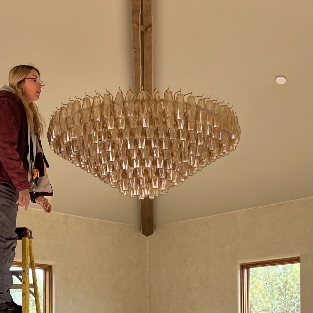 Chiare Multi-Tier Glass Round Chandelier 61"