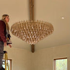 Chiare Multi-Tier Glass Round Chandelier 61"