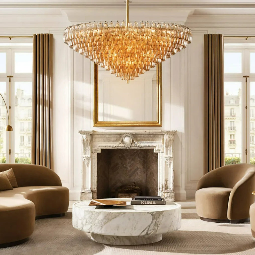 Chiare Multi-Tier Glass Round Chandelier 61"