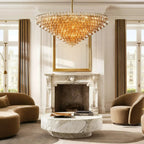 Chiare Multi-Tier Glass Round Chandelier 61"