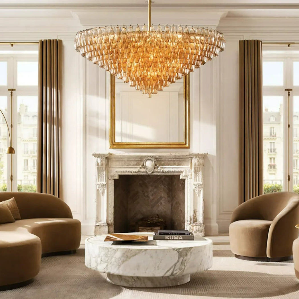 Chiare Multi-Tier Glass Round Chandelier 61"