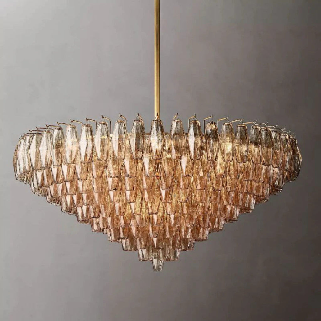 Chiare Tiered Smoke Glass Round Chandelier 47″