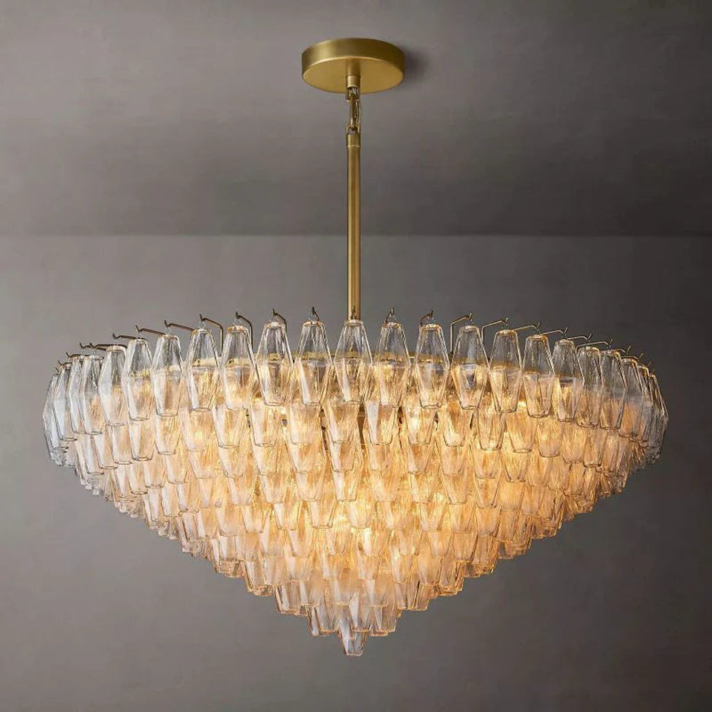 Chiare Tiered Smoke Glass Round Chandelier 47″