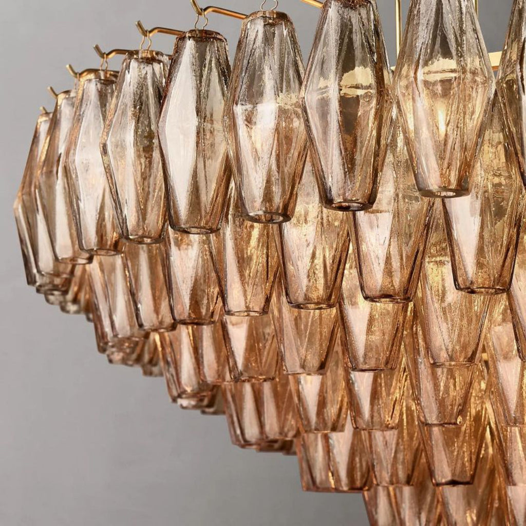 Chiare Tiered Smoke Glass Round Chandelier 47″