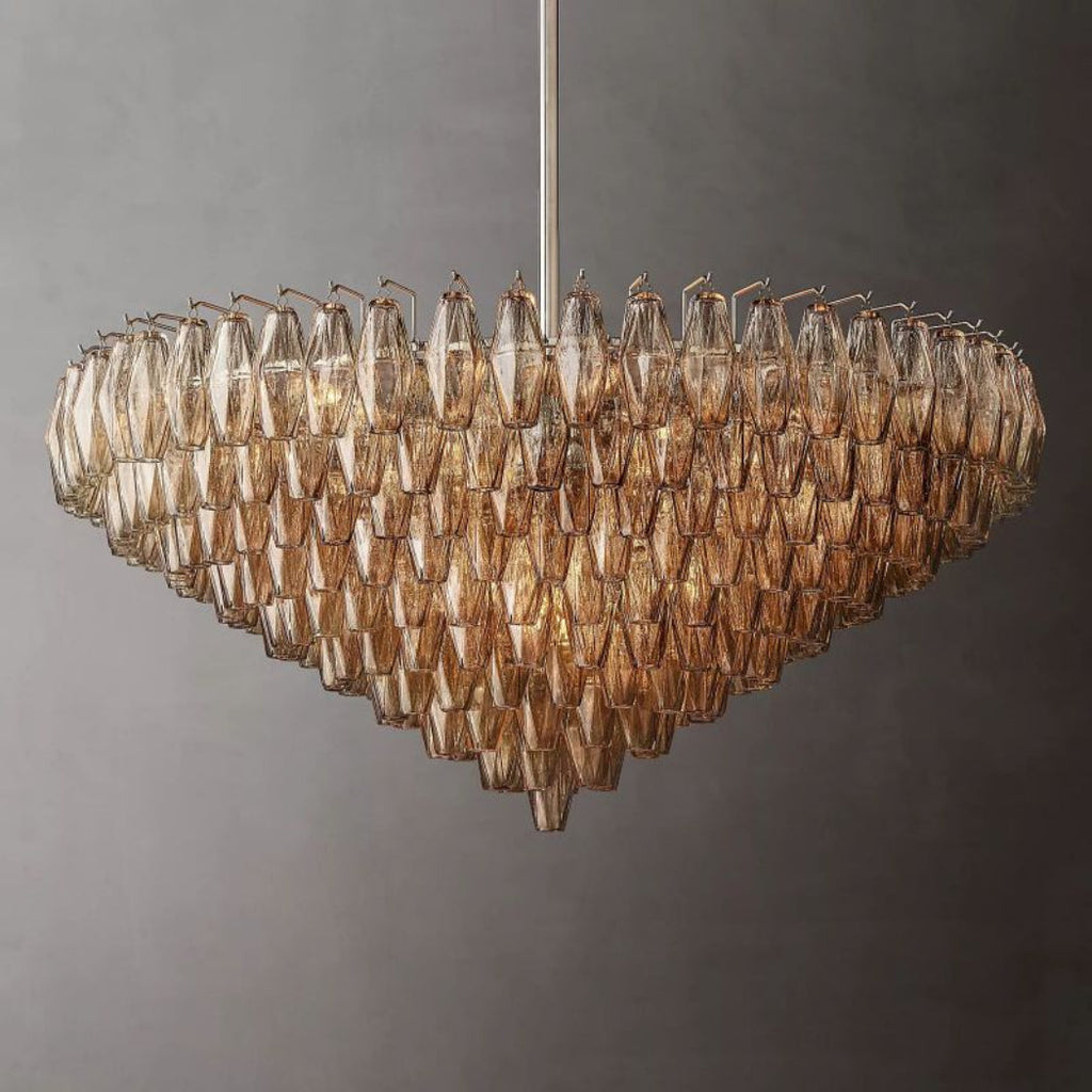 Chiare Tiered Smoke Glass Round Chandelier 47″