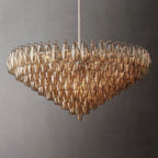 Chiare Tiered Smoke Glass Round Chandelier 47″