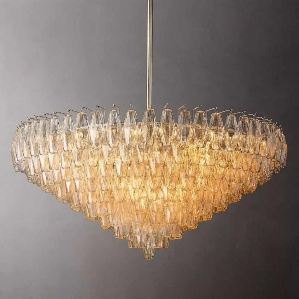 Chiare Tiered Smoke Glass Round Chandelier 47″