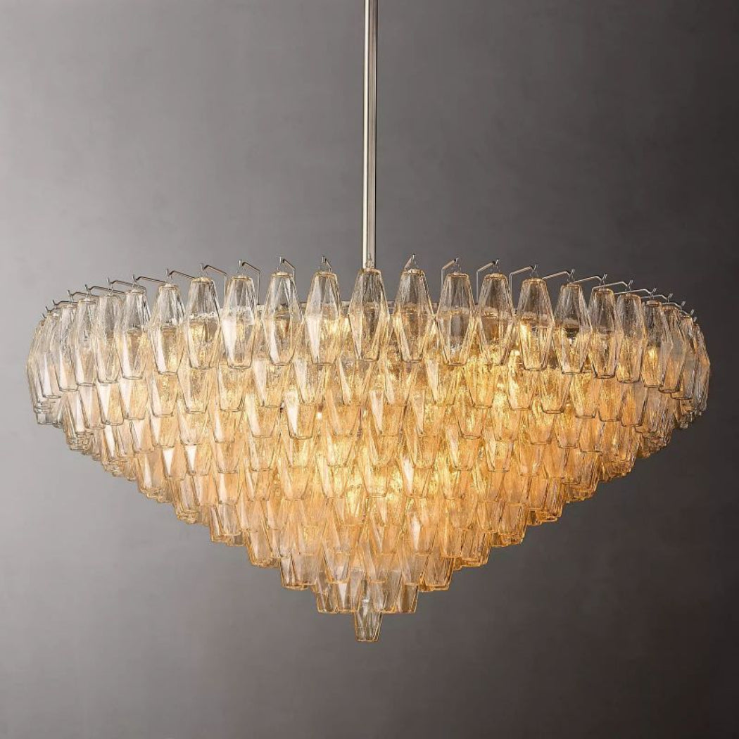 Chiare Tiered Smoke Glass Round Chandelier 47″
