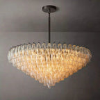 Chiare Tiered Smoke Glass Round Chandelier 47″