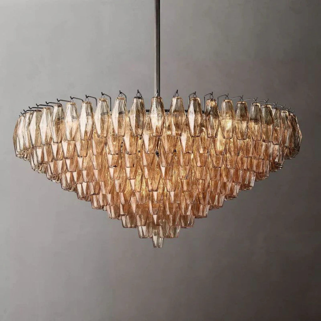 Chiare Tiered Smoke Glass Round Chandelier 47″