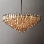 Chiare Tiered Smoke Glass Round Chandelier 47″