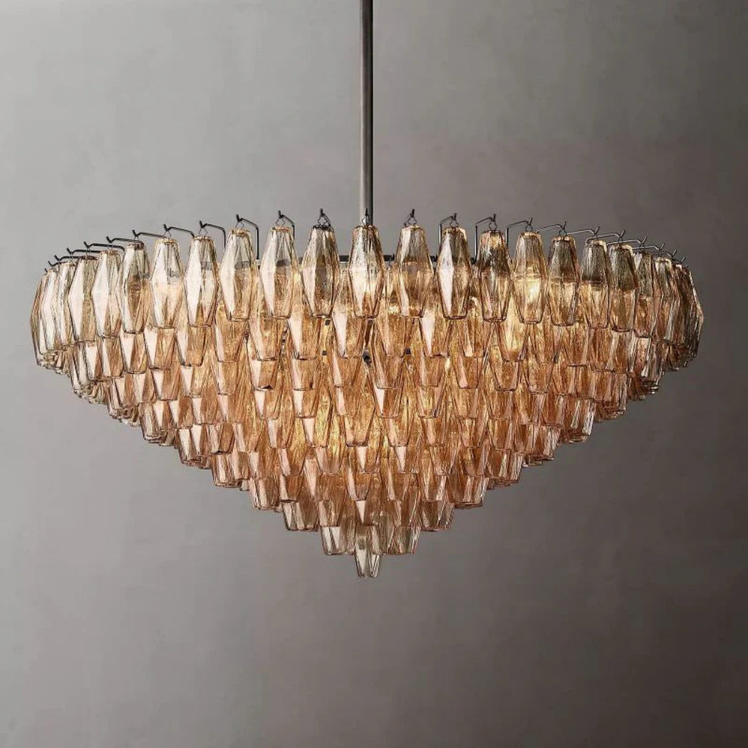 Chiare Tiered Smoke Glass Round Chandelier 47″