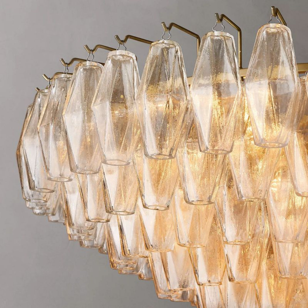 Chiare Tiered Smoke Glass Round Chandelier 47″