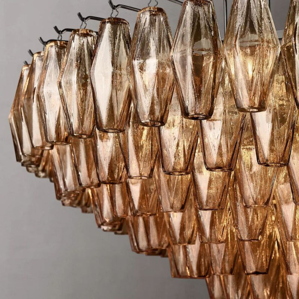 Chiare Tiered Smoke Glass Round Chandelier 47″