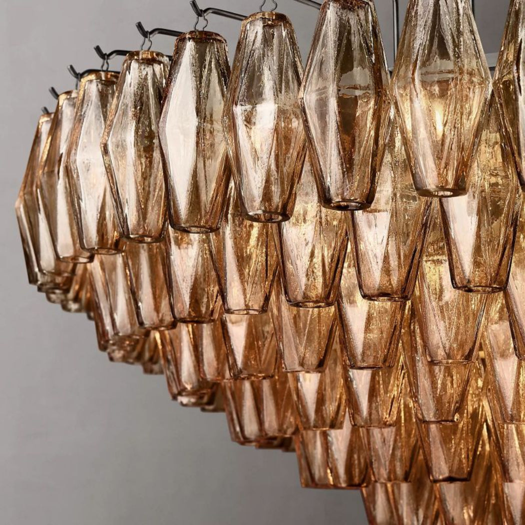 Chiare Tiered Smoke Glass Round Chandelier 47″
