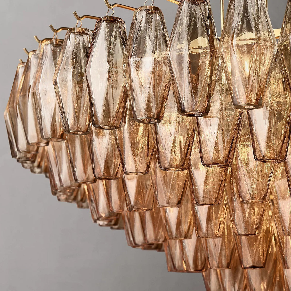 Chiare Tiered Smoke Glass Round Chandelier 47″