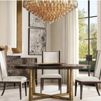 Chiare Tiered Smoke Glass Round Chandelier 47″