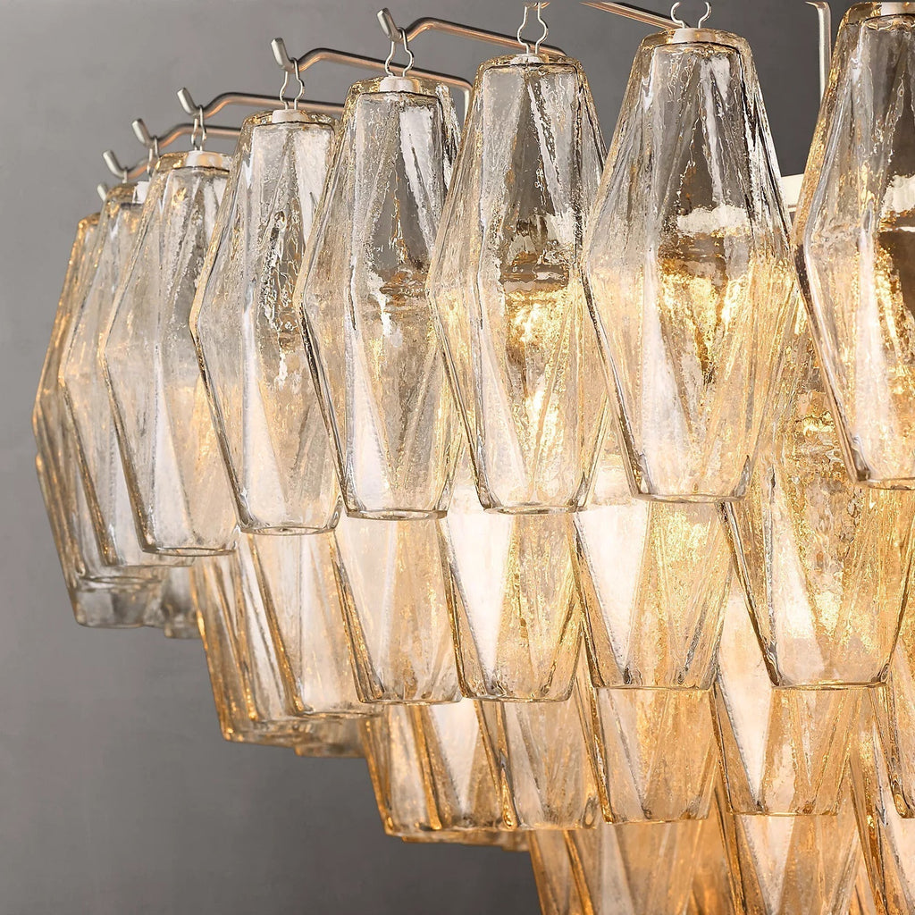 Chiare Tiered Smoke Glass Round Chandelier 47″