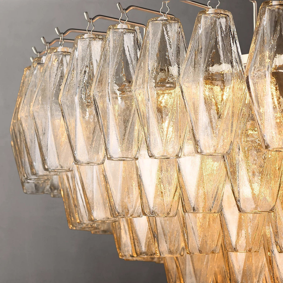 Chiare Tiered Smoke Glass Round Chandelier 47″