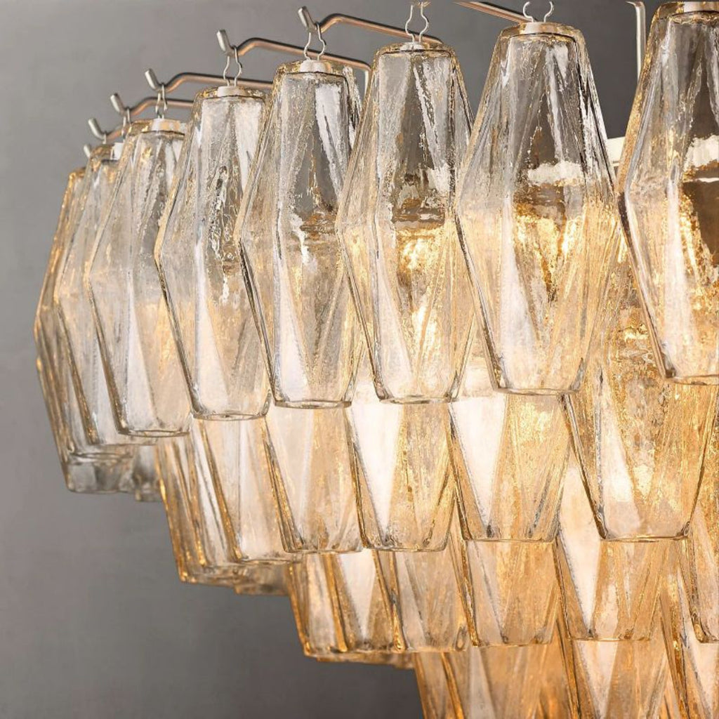 Chiare Tiered Smoke Glass Round Chandelier 47″