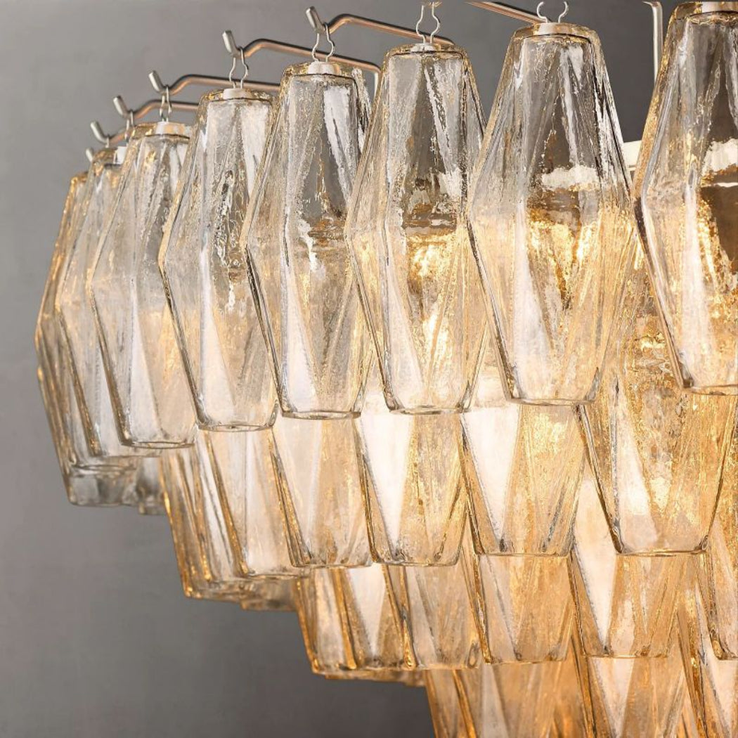 Chiare Tiered Smoke Glass Round Chandelier 47″