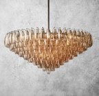 Chiare Tiered Smoke Glass Round Chandelier 47″