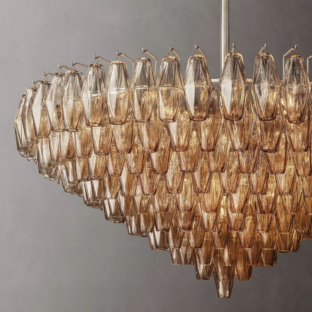 Chiare Tiered Smoke Glass Round Chandelier 47″