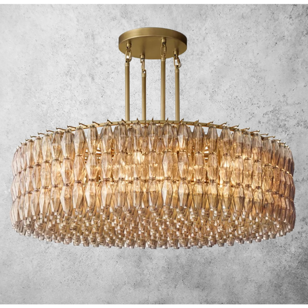 Chiare Grand Glass Round Chandelier  61"
