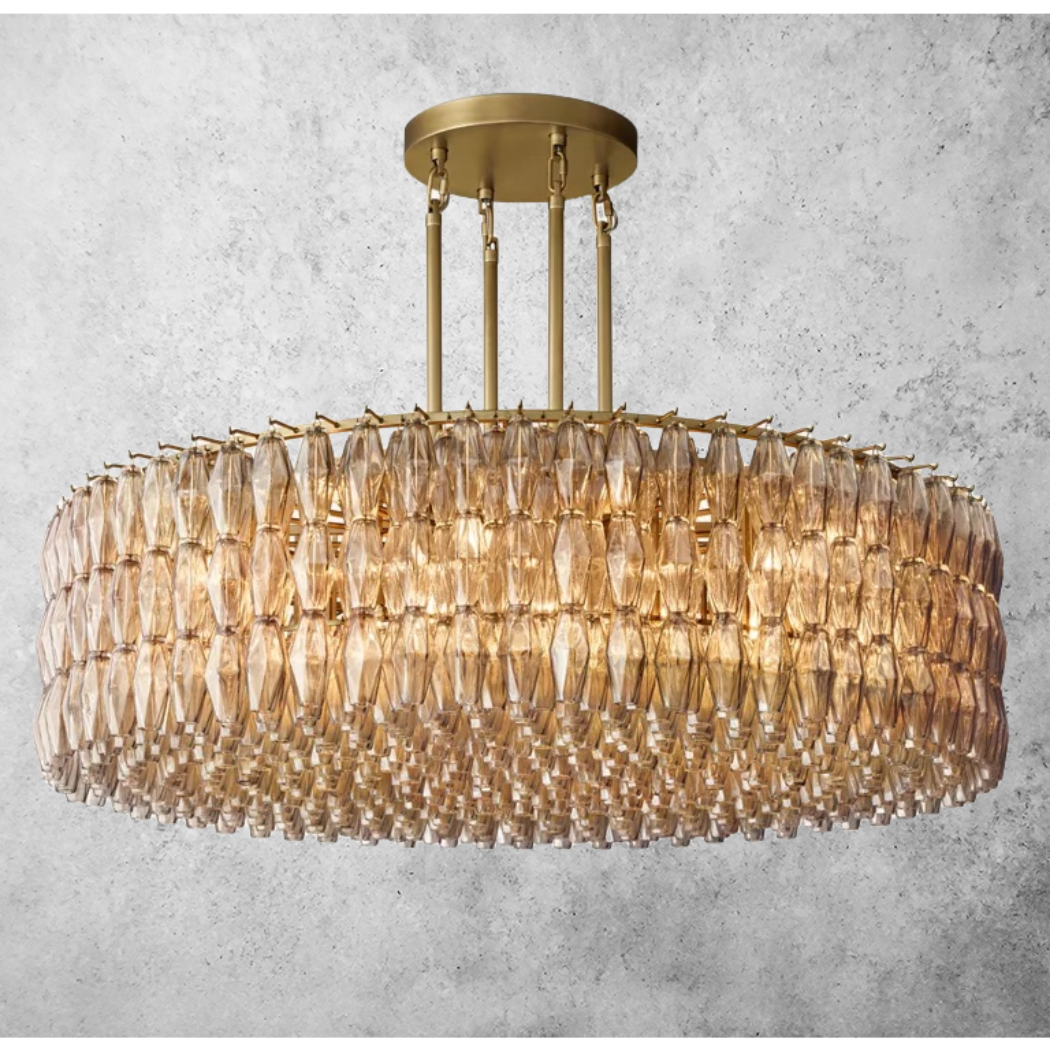Chiare Grand Glass Round Chandelier  61"