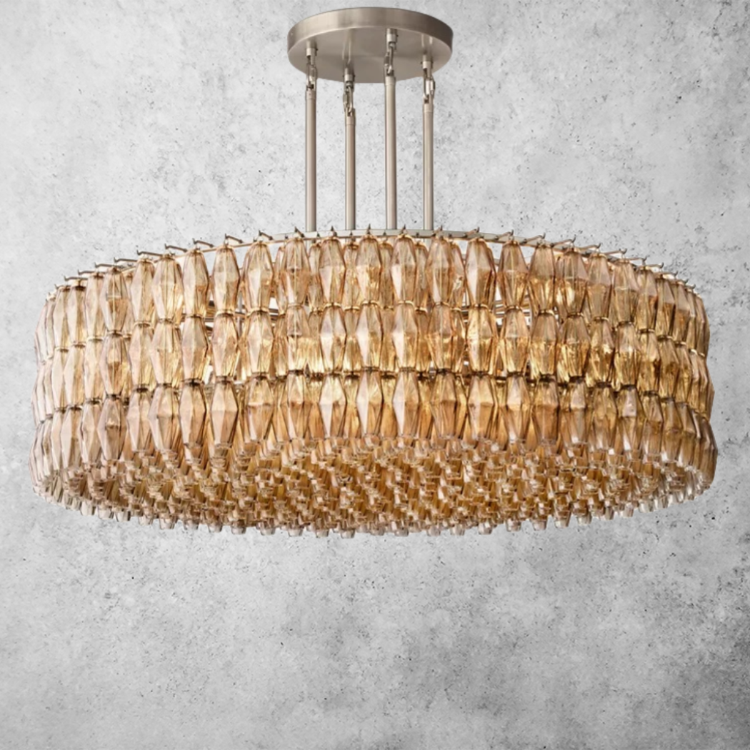 Chiare Grand Glass Round Chandelier  61"
