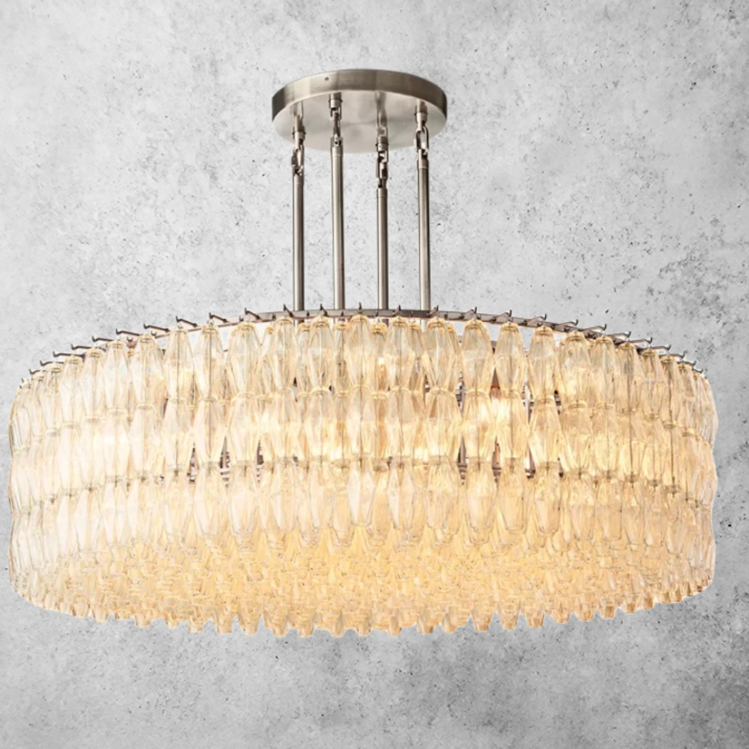 Chiare Grand Glass Round Chandelier  61"