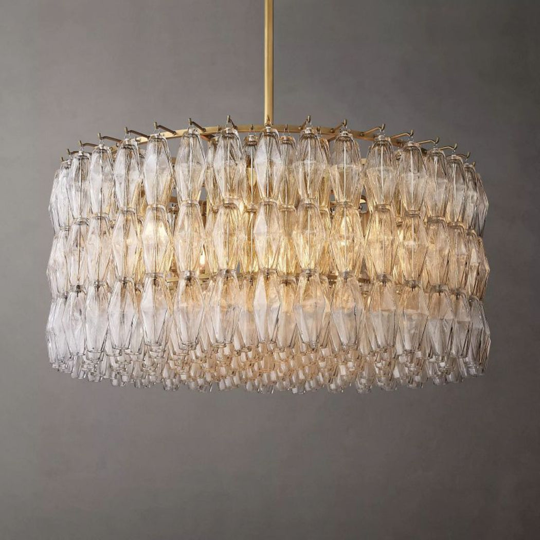 Chiare Glass Round Chandelier 37″