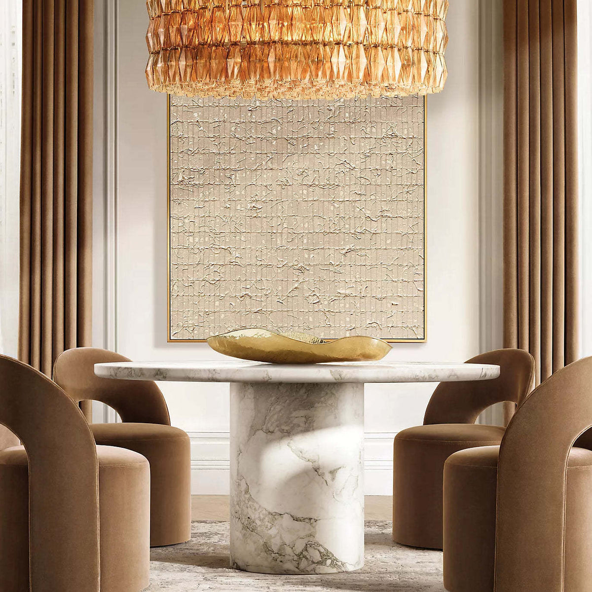 Chiare Glass Round Chandelier 37″