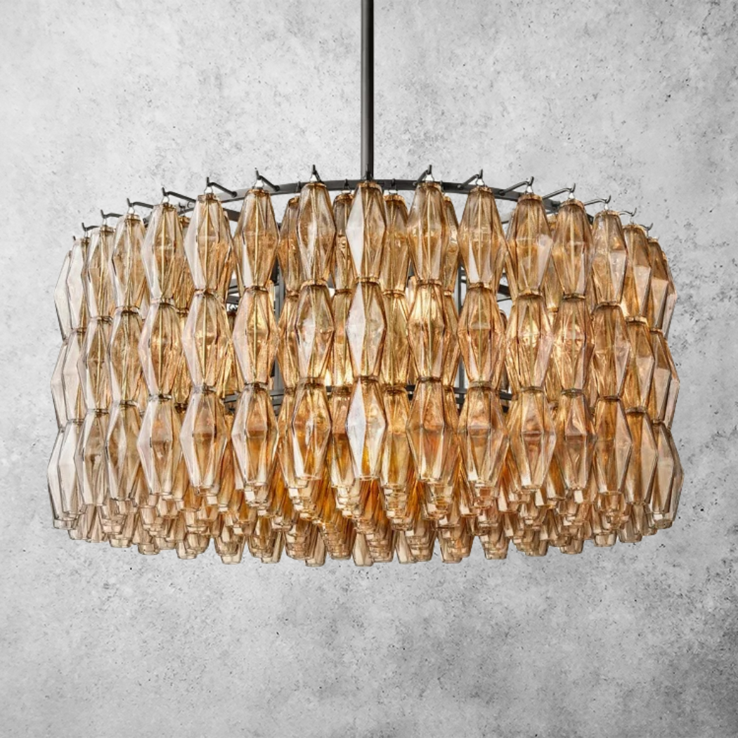 Chiare Glass Round Chandelier 37″
