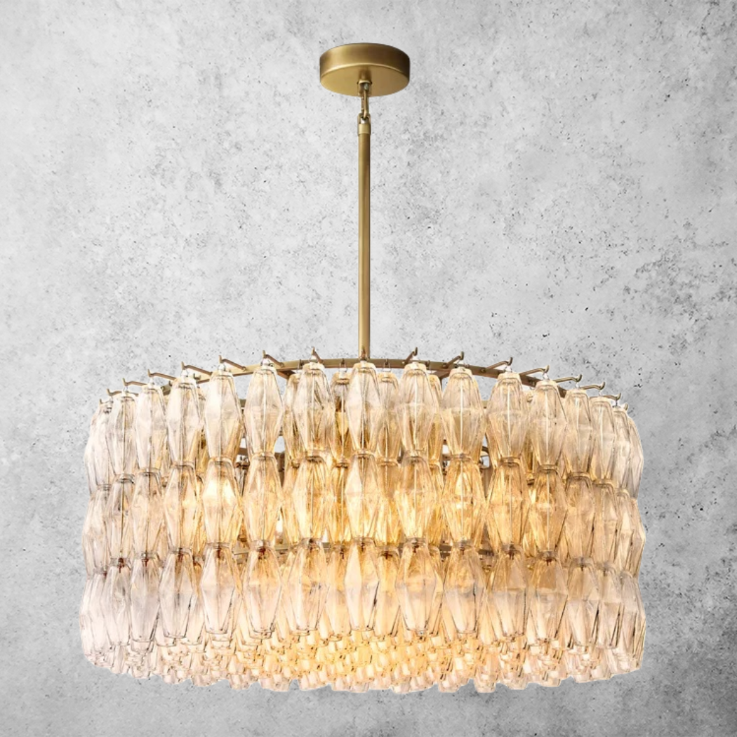 Chiare Glass Round Chandelier 37″
