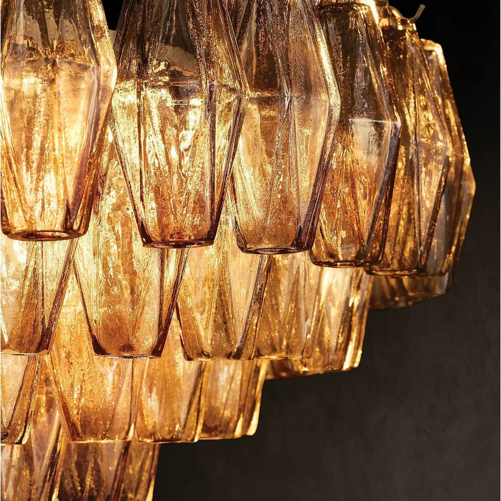 Chiare Tiered Glass Rectangular Chandelier 54"W