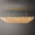 Chiare Tiered Clear Glass Rectangular Chandelier 74"
