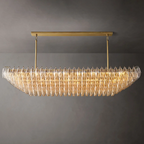 Chiare Tiered Clear Glass Rectangular Chandelier 74"